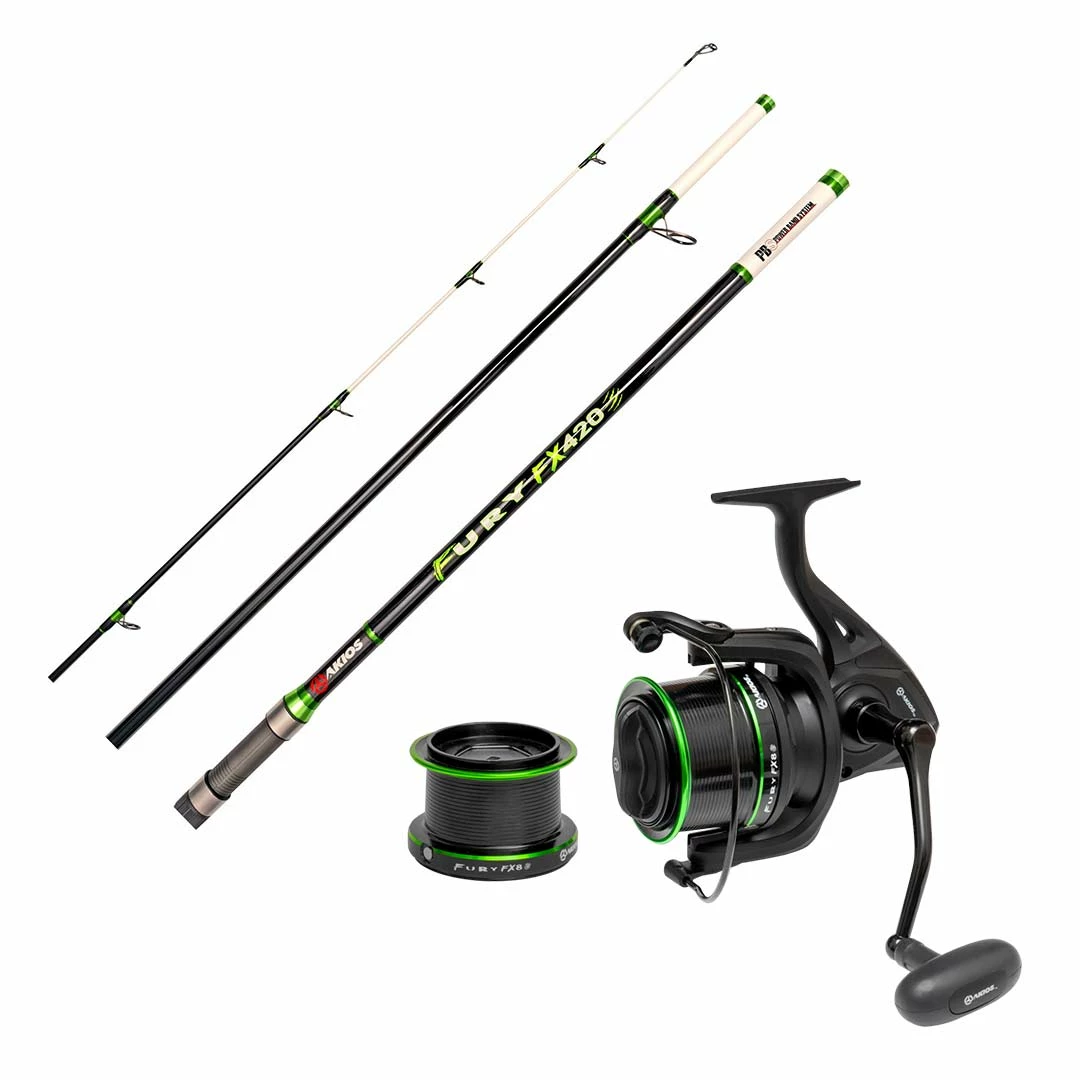 Rod & Reel Combos Akios Fury FX8 + FX420 Surfcasting Combo