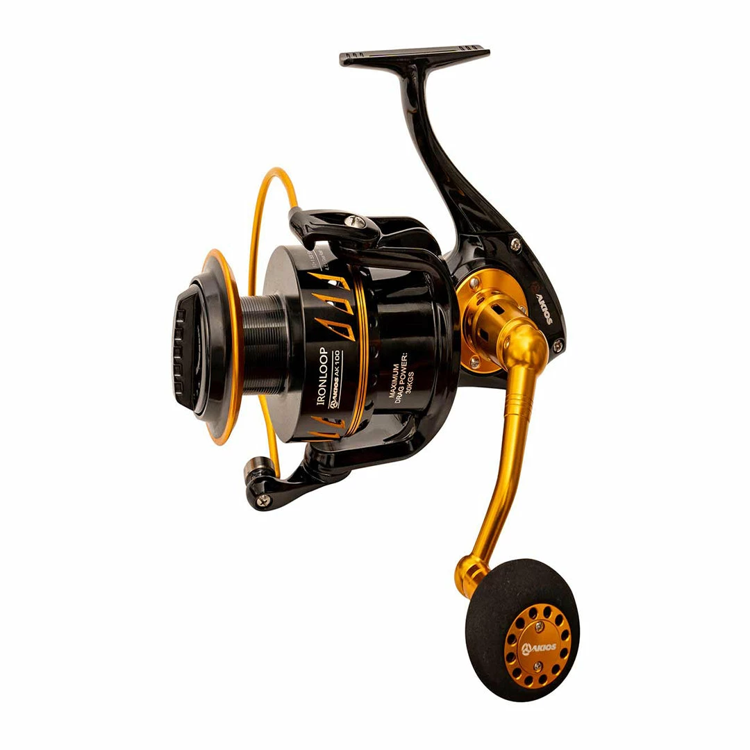 Reels Akios Ironloop AK100 Fixed Spool Reel 30kg Drag Spinning Reel