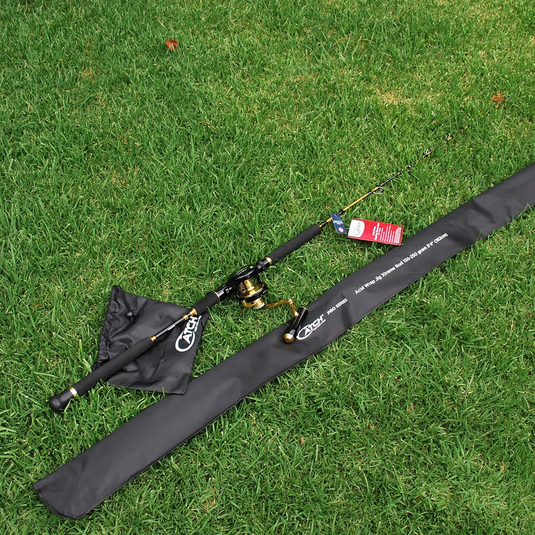 Rod & Reel Combos Catch Pro Series JGX5000 + Acid Wrap Jigging Combo 30kg Drag 5ft 4in 1 Piece 150-250 Gram