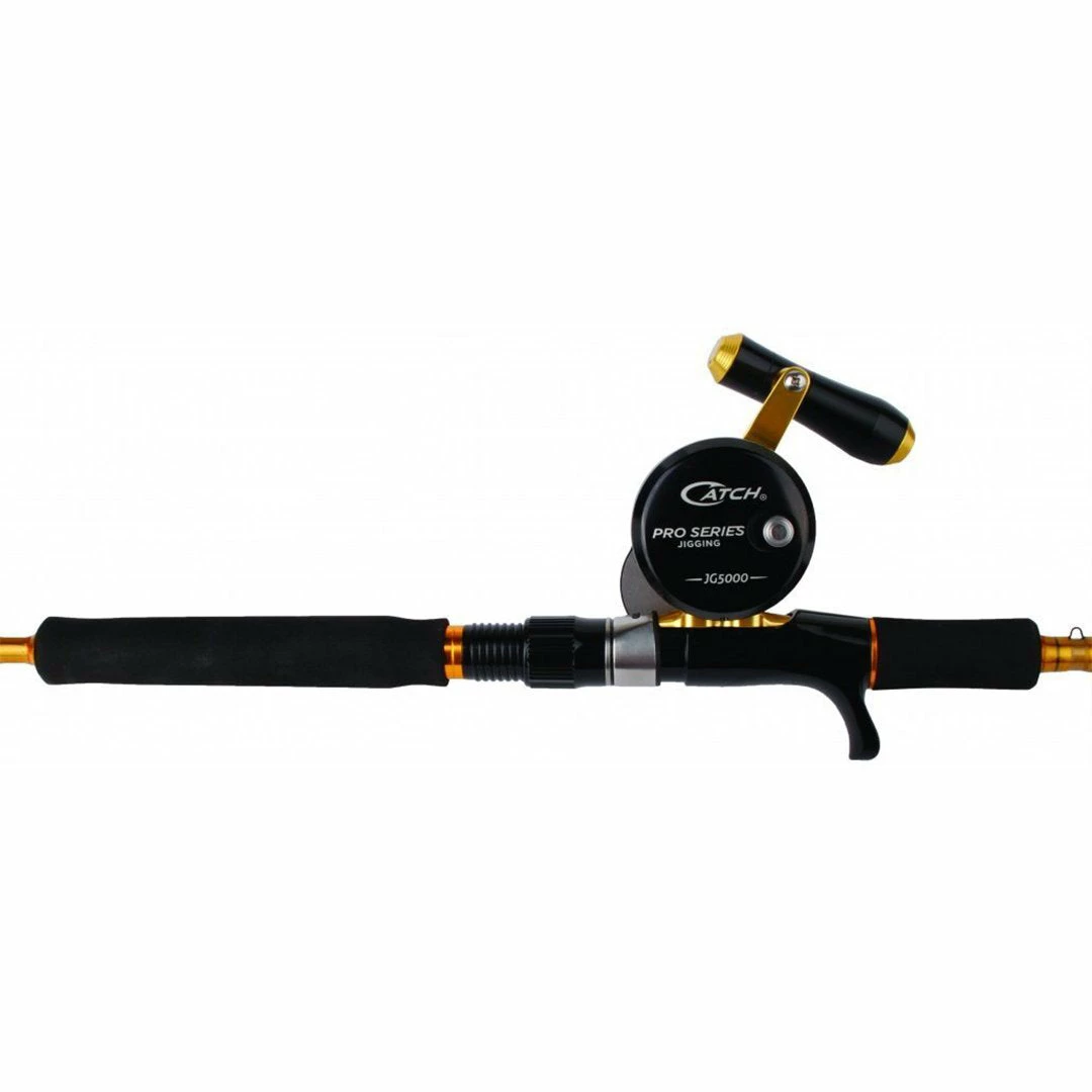 Rod & Reel Combos Catch Pro Series JGX5000 + Acid Wrap Jigging Combo 30kg Drag 5ft 4in 1 Piece 150-250 Gram