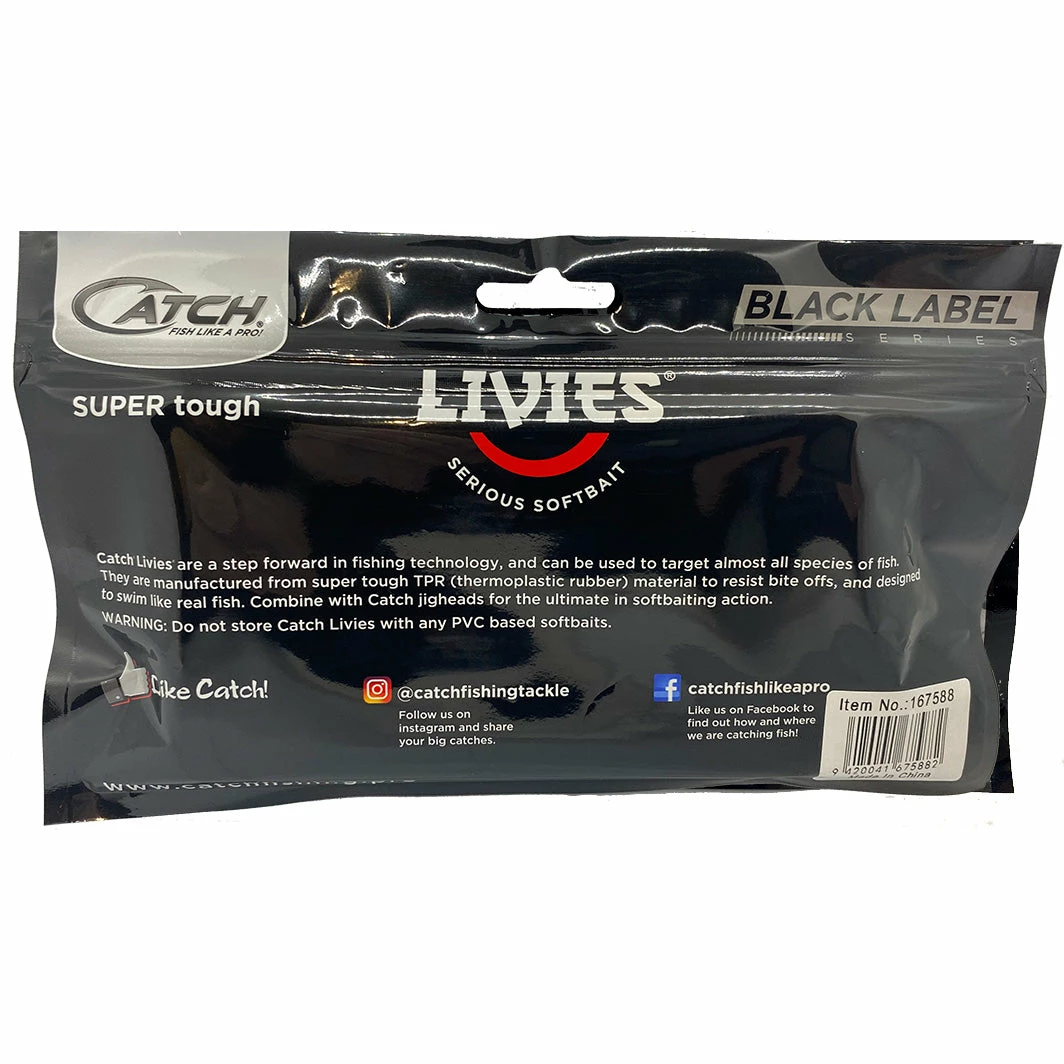 Soft Baits Catch Black Label Livies Softbait 5 Or 7" Jerkshad - Orange Assassin