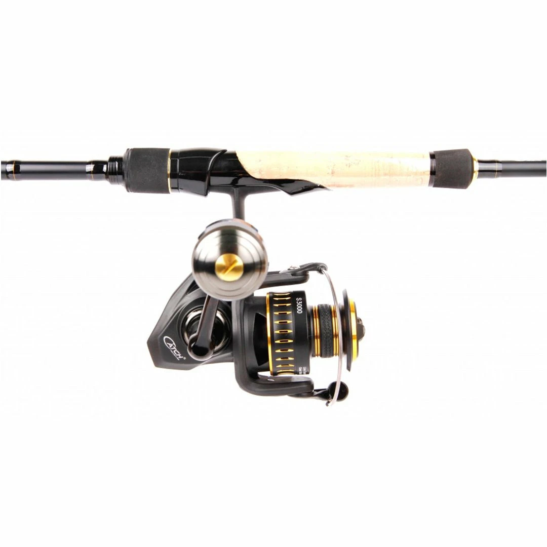 Rod & Reel Combos Catch Softbait Combo S3000 + Softbait Spin Rod 8kg Drag 7ft 3in 2 Piece 8-12kg