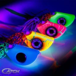 Lures, Jigs & Rigs Catch Beady Eye Kabura Jig In Orange Crackle With Glow And UV (60-150g)