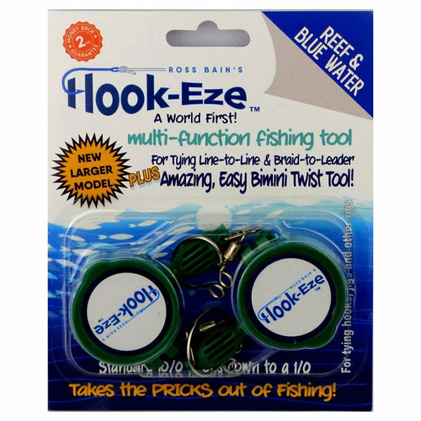 Hook-Eze Large Hook Eze Fishing Knot Tying Tool Twin Pack In Green