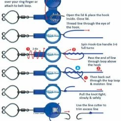 Hook-Eze Tools & Accessories Large Hook Eze Fishing Knot Tying Tool Twin Pack In Blue