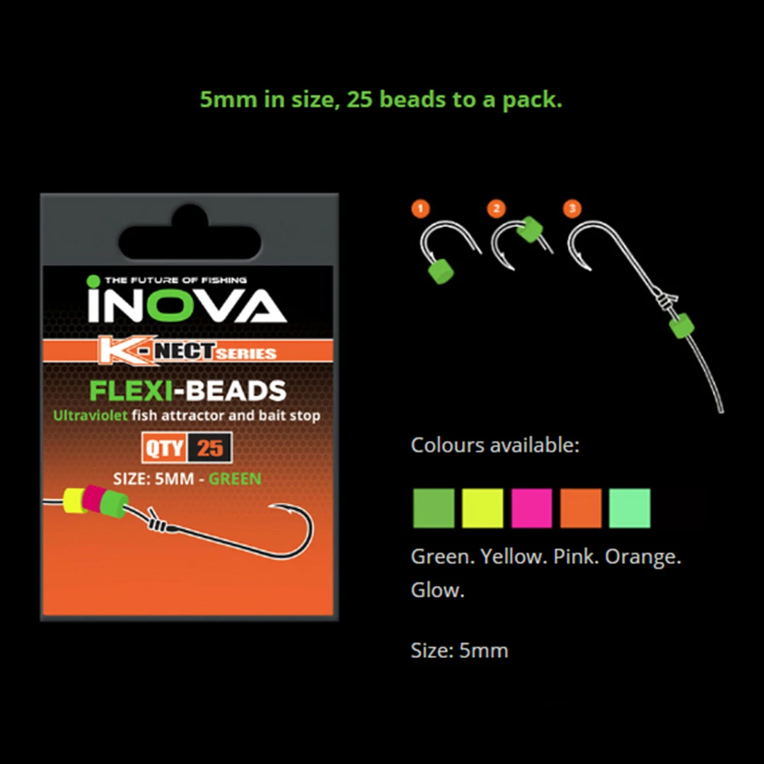 Boat Fishing INOVA Flexi Beads - 25 Pack
