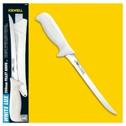 Kilwell Whitelux Filleting Knife And Sheath With 200mm Flexi Blade Knives & Sharpeners