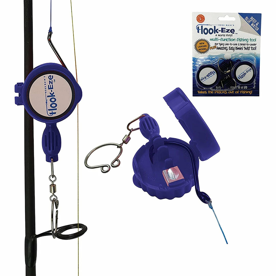 Hook-Eze Tools & Accessories Large Hook Eze Fishing Knot Tying Tool Twin Pack In Blue